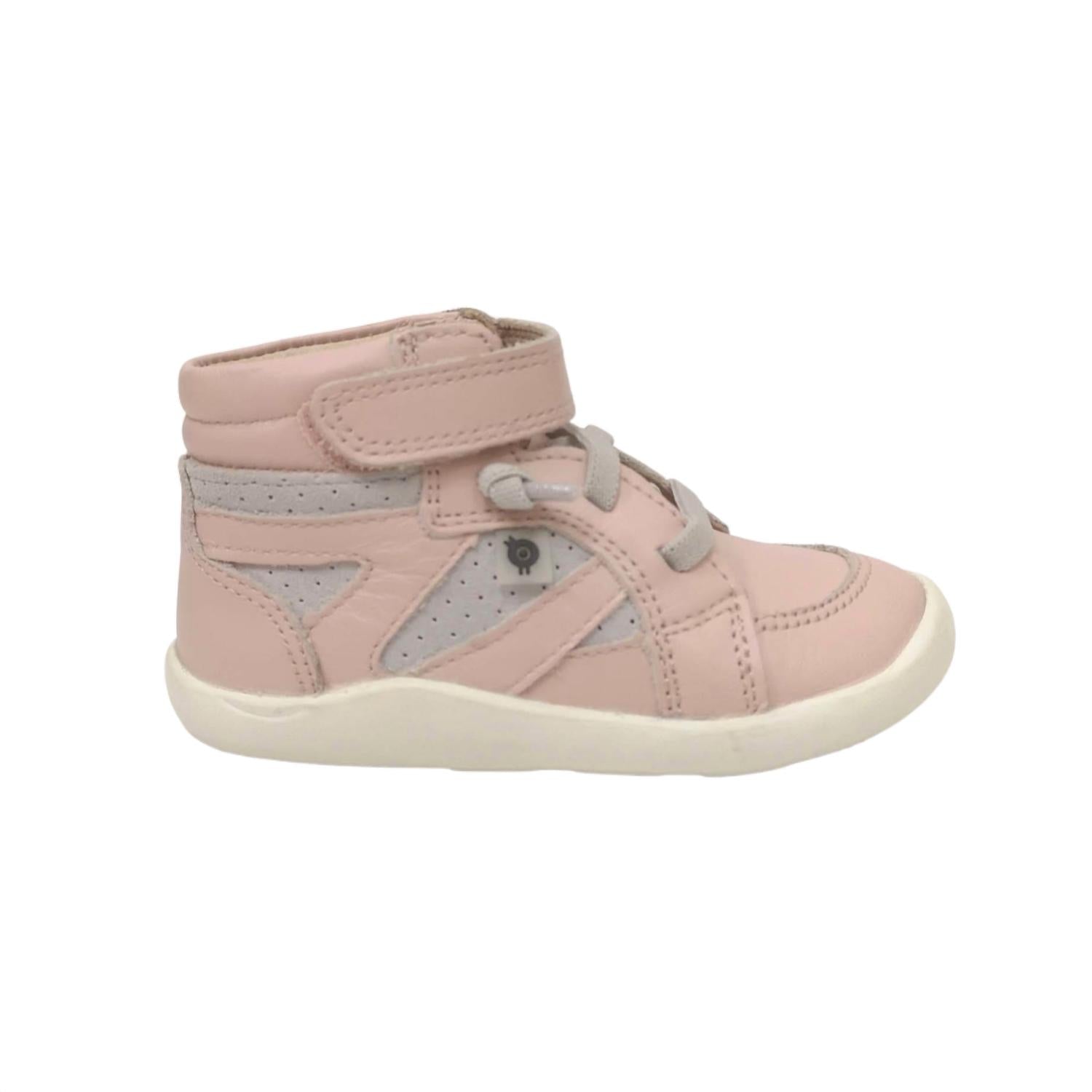 OLDSOLES Girl's New Leader Sneakers in powder pink grey suede - kids' sneaker - detail view
