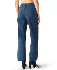STEVE MADDEN Swift High-rise Rhinestone Chain Jeans in blue - women's jeans - detail view