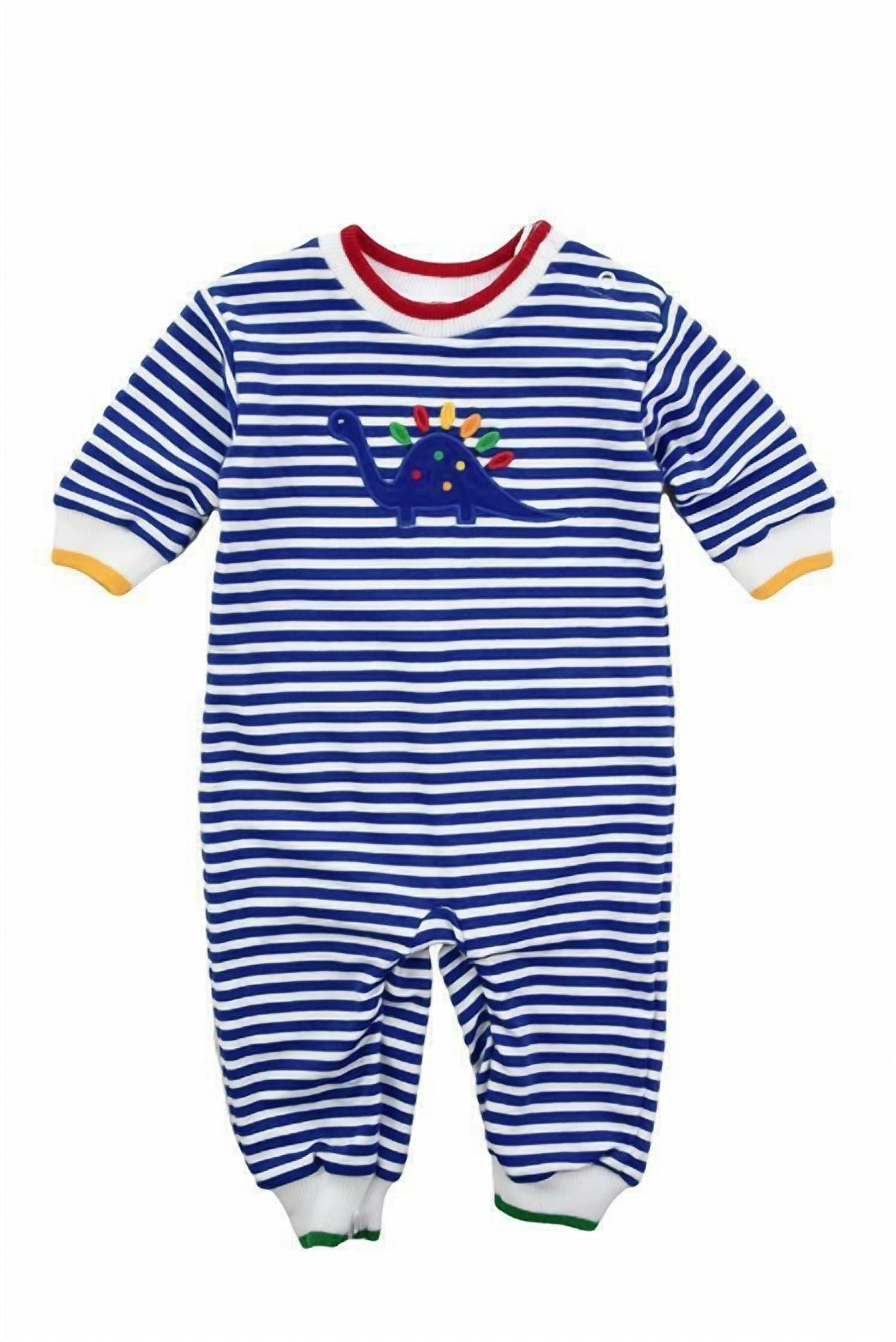 Florence Eiseman Kid's Dino Lights Knit Longall in royal white - kids' item