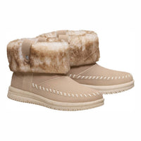 HEY DUDE Women's Camden Cuff Classic Cozy Bootie in blush - women's shoe