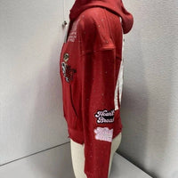 Resilient Studios Men's Rhinestone Zip Sweatshirt Jacket in red - men's shirt - view 7