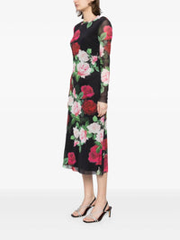 Johnny Was Lolia Mesh Midi Dress in maria rosa - women's dress - detail view