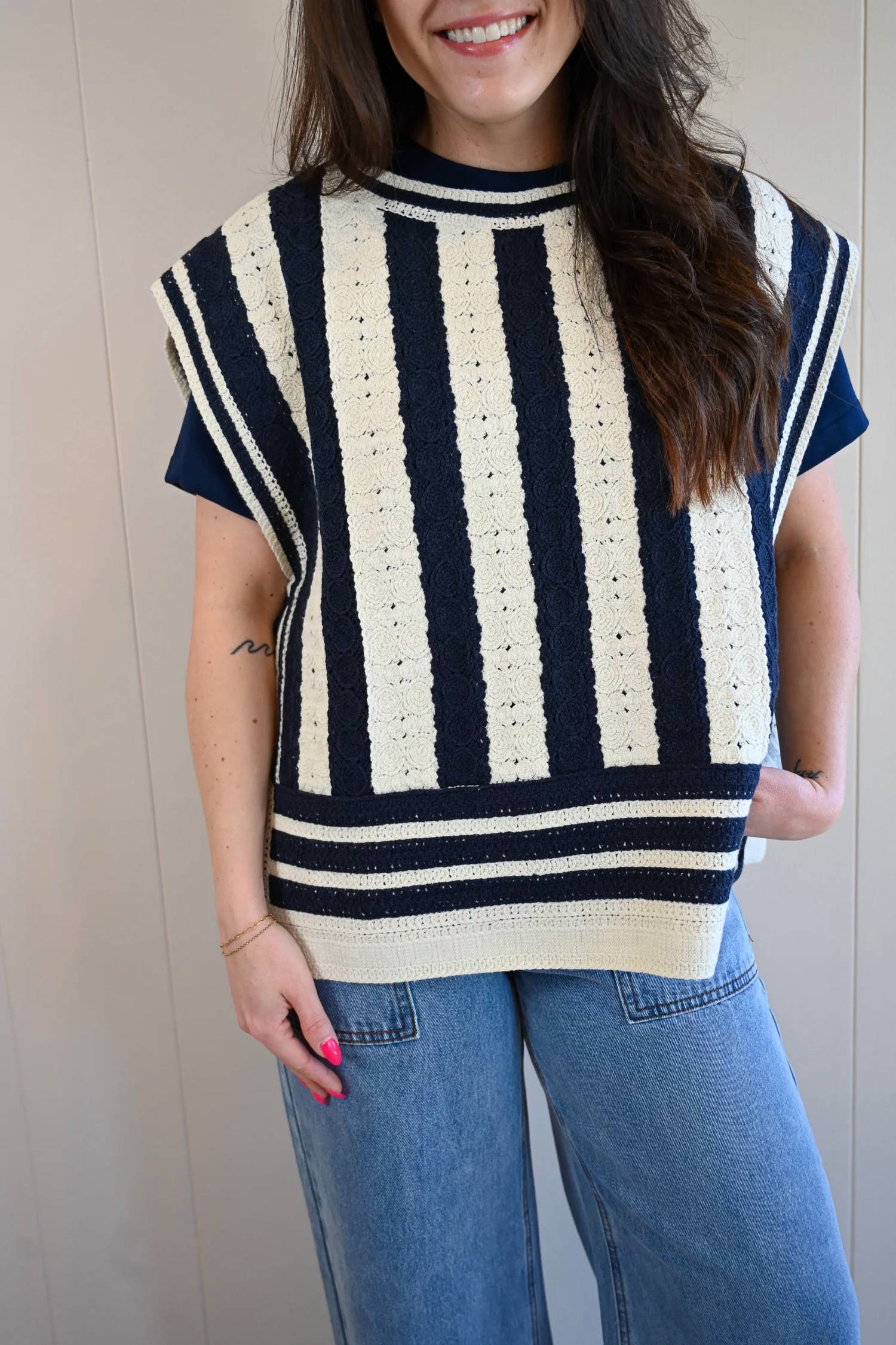 Frnch - Moss Street Stripe Side Tie Top