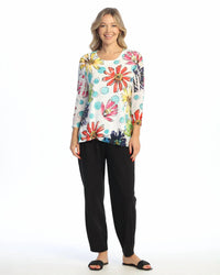 Jess & Jane - Burnout Mesh Contrast Top