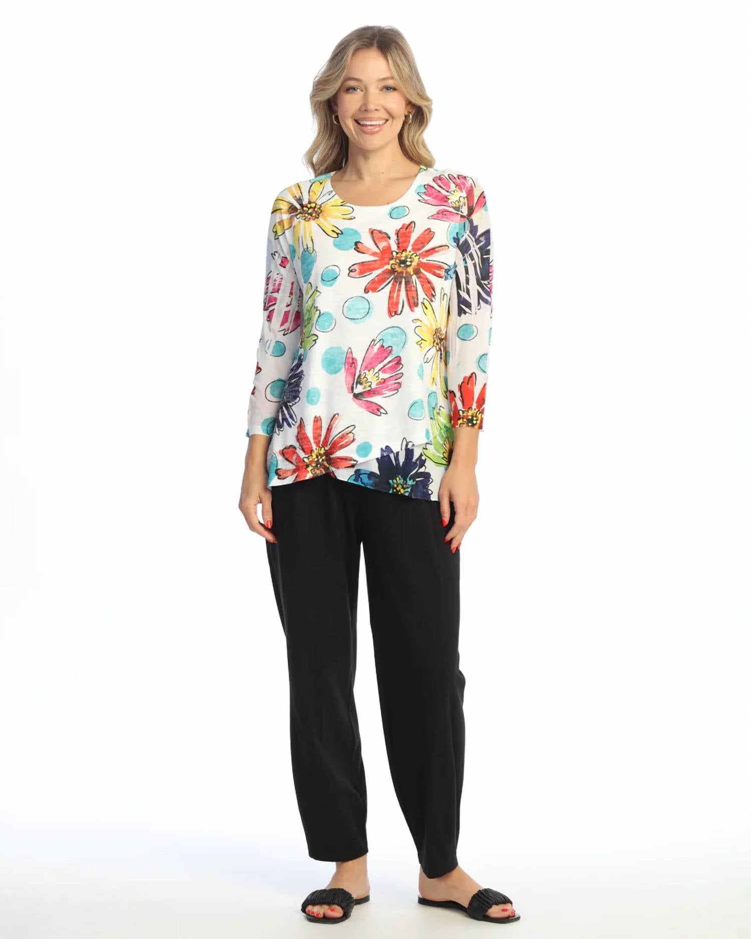 Jess & Jane - Burnout Mesh Contrast Top