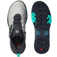 SALOMON Women's X Ultra 4 Gore-tex Hiking Shoe in lunar rock ebony mint leaf - women's shoe - alternate view