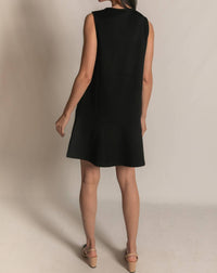 P.CILL Women's Butter Modal Sleeveless Flutter Skirt Mini Dress in blue - women's dress - detail view