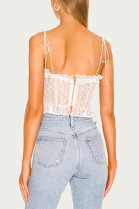 JULES RUFFLED LACE CROP TOP