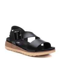 Xti Women's Cross Strap Wedge Sandals in black - women's sandal