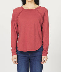 DEAR JOHN DENIM Kira Long Sleeve Top in red orche - women's long sleeve top