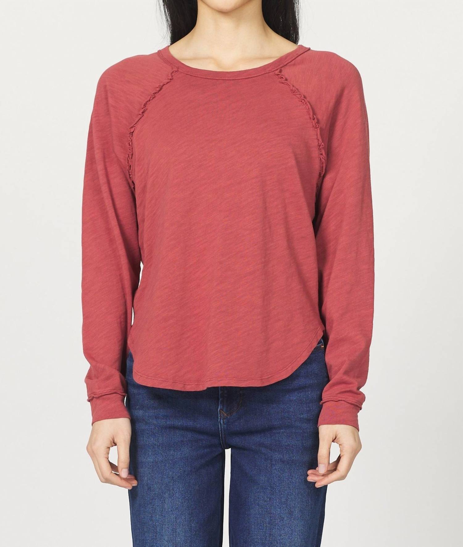 DEAR JOHN DENIM Kira Long Sleeve Top in red orche - women's long sleeve top