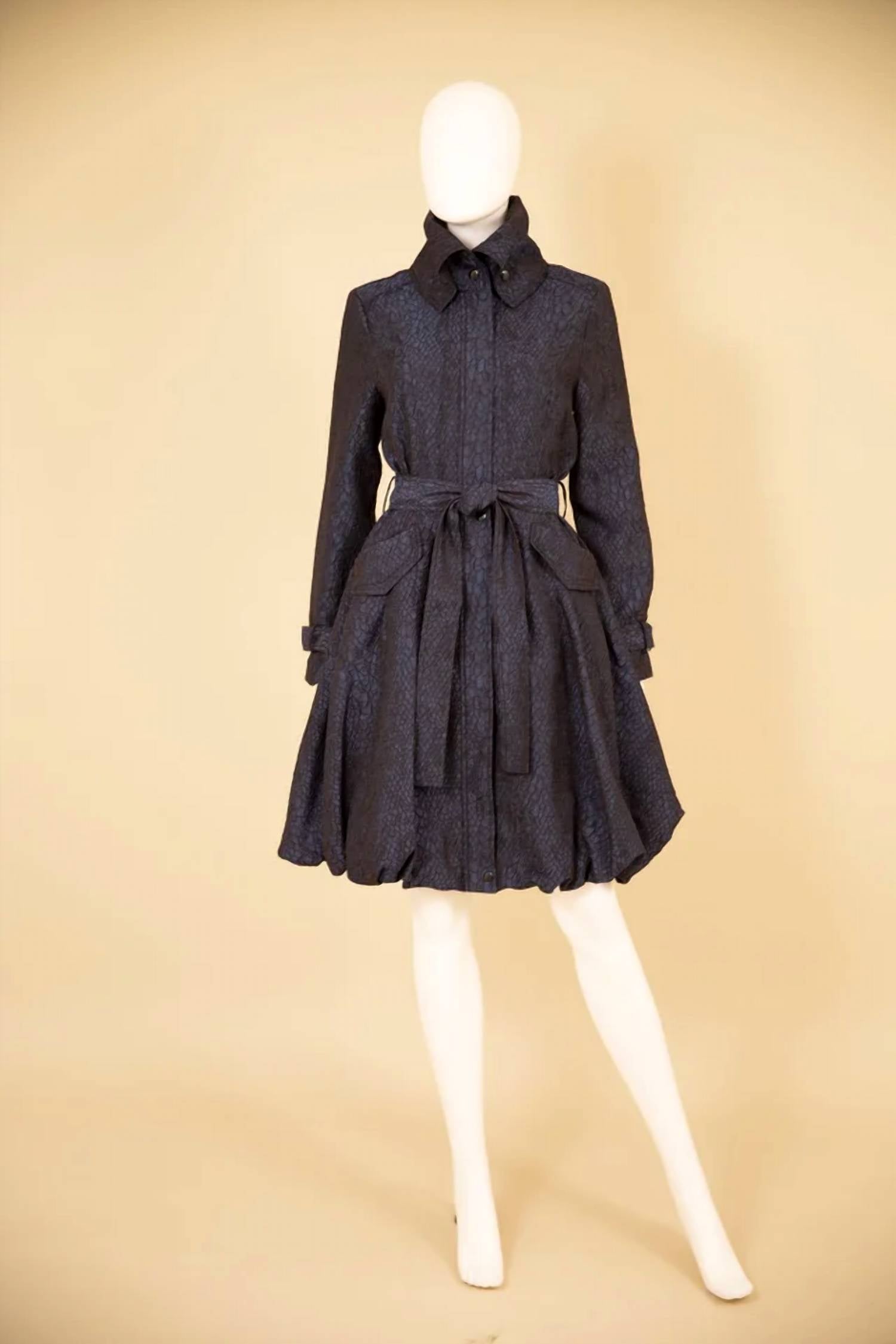 Samuel Dong - Women's Woven Jacquard Bubble Dress Coat