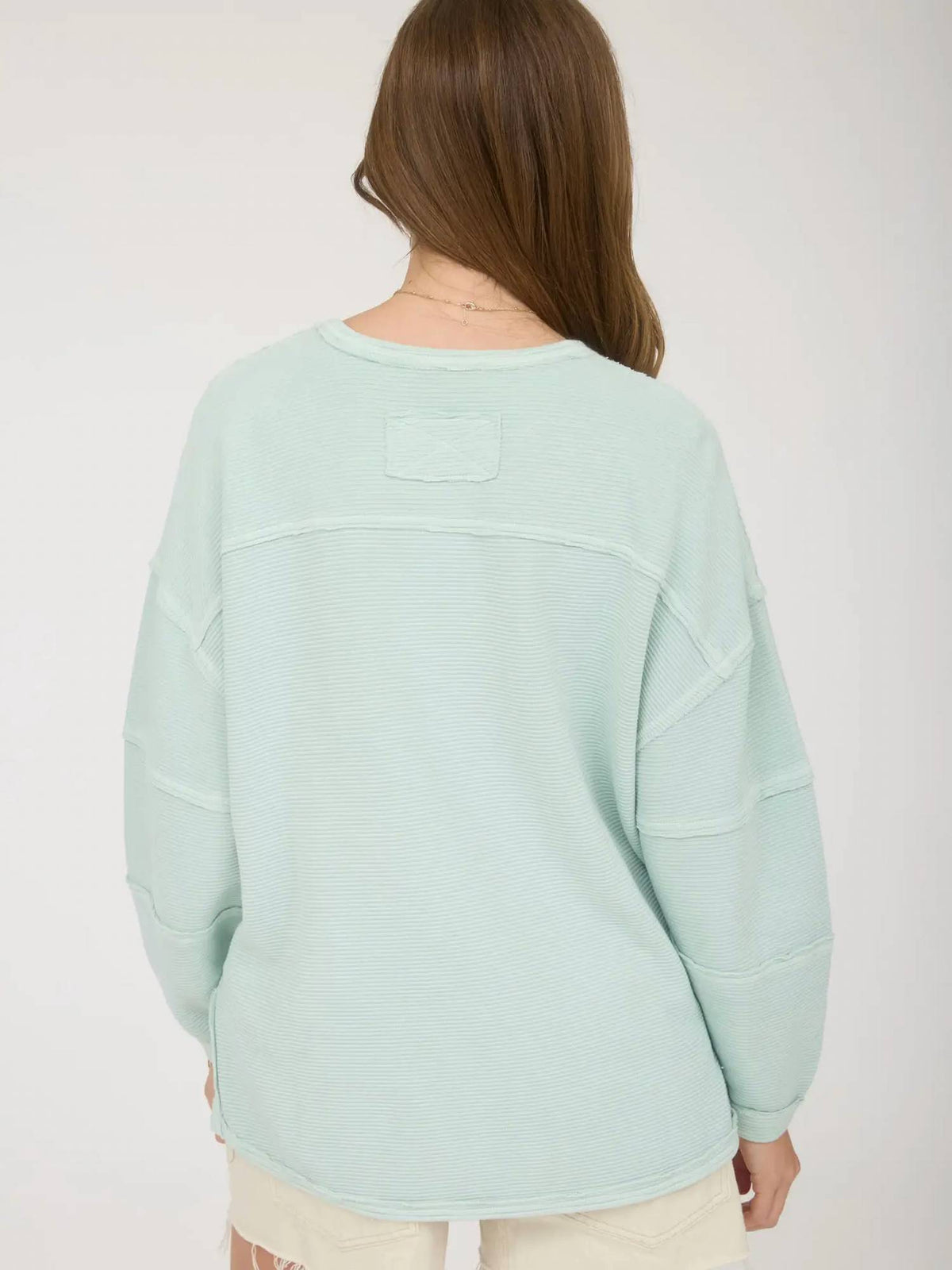 Blu Pepper - Seam Detail Long Sleeve Knit Top