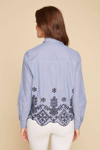 Renuar - Embroidered Eyelet Top