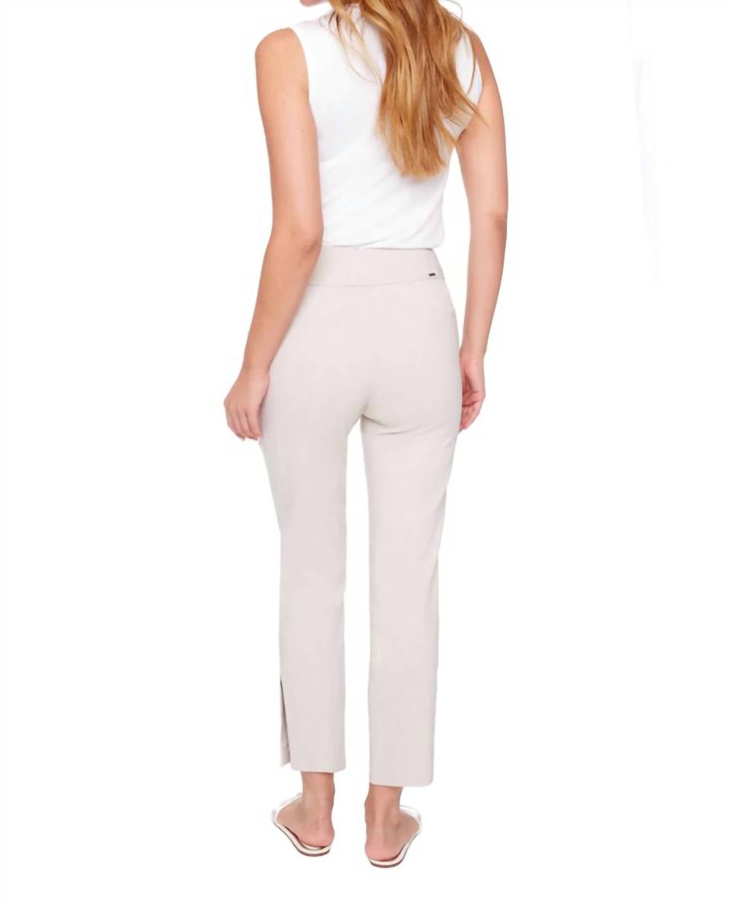 Up! - Linen Effect Techno Ankle Pants