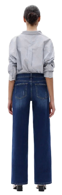 Oneso - Relaxed Distressed Wide Leg Jeans