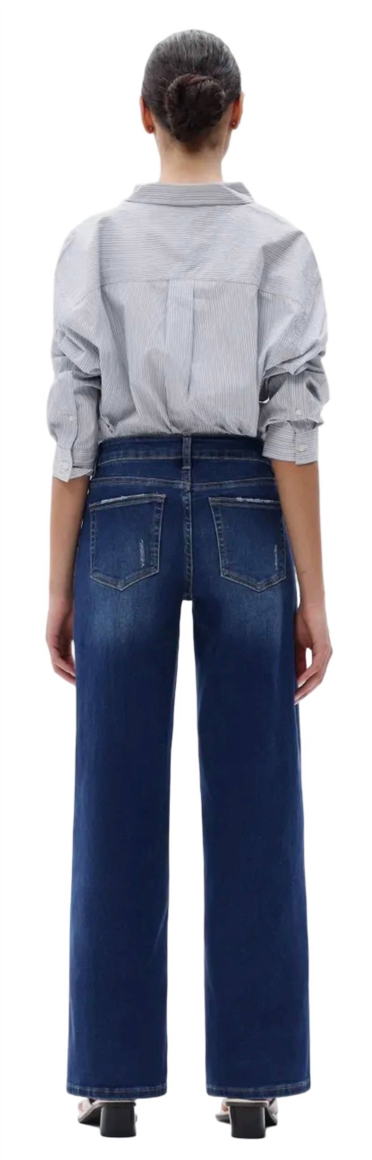 Oneso - Relaxed Distressed Wide Leg Jeans