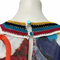 Ny Collection - Women's Crochet Neck Flowy Floral Tank Top