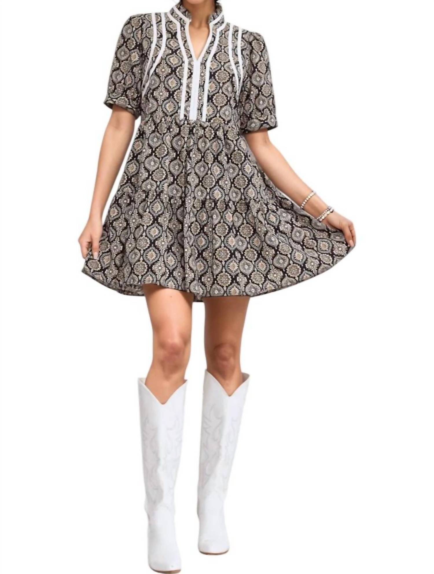 Entro - Katrina High Neck Babydoll Dress