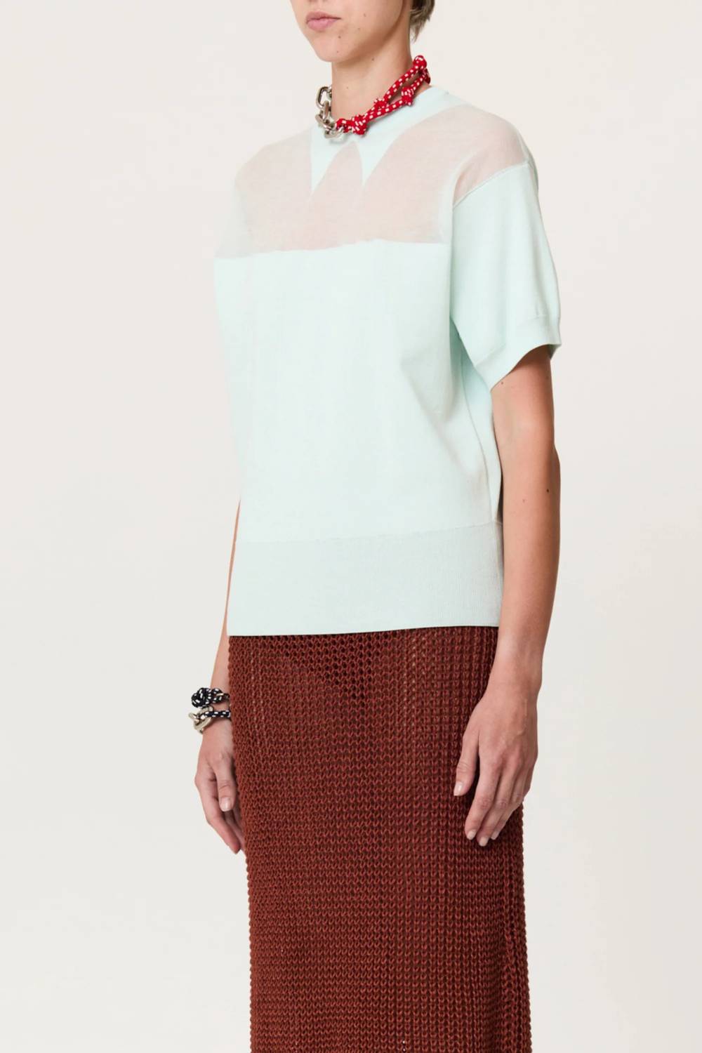 Plan C - Intarsia Crew Neck Top