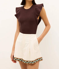 Marie Oliver Boyd Short in napa - women's shorts - detail view
