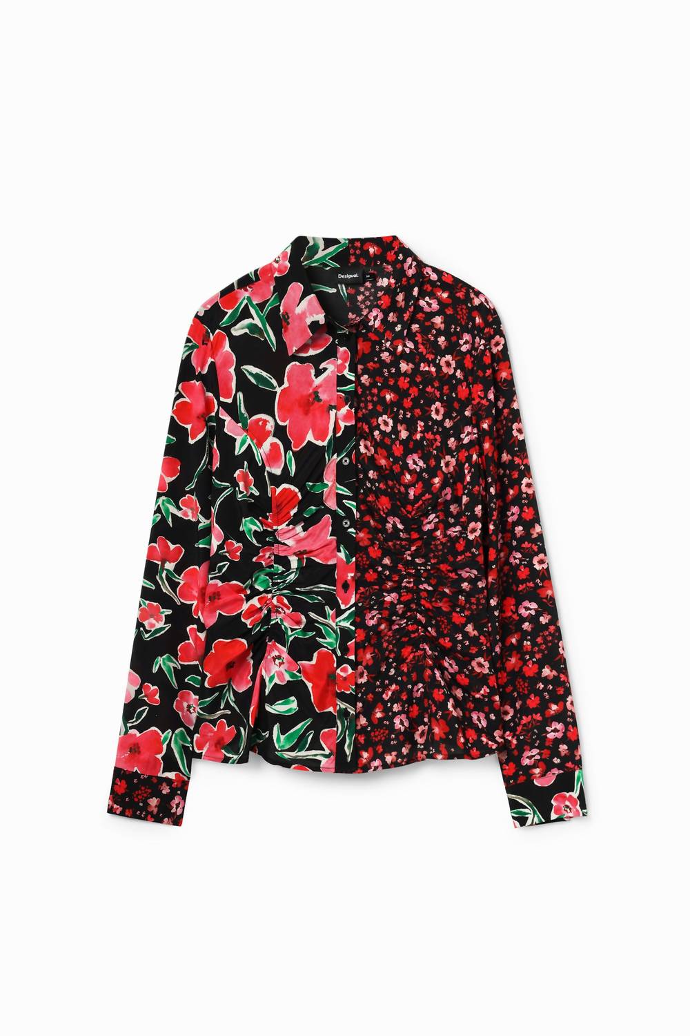 Desigual - Floral Gathered Button Down Shirt