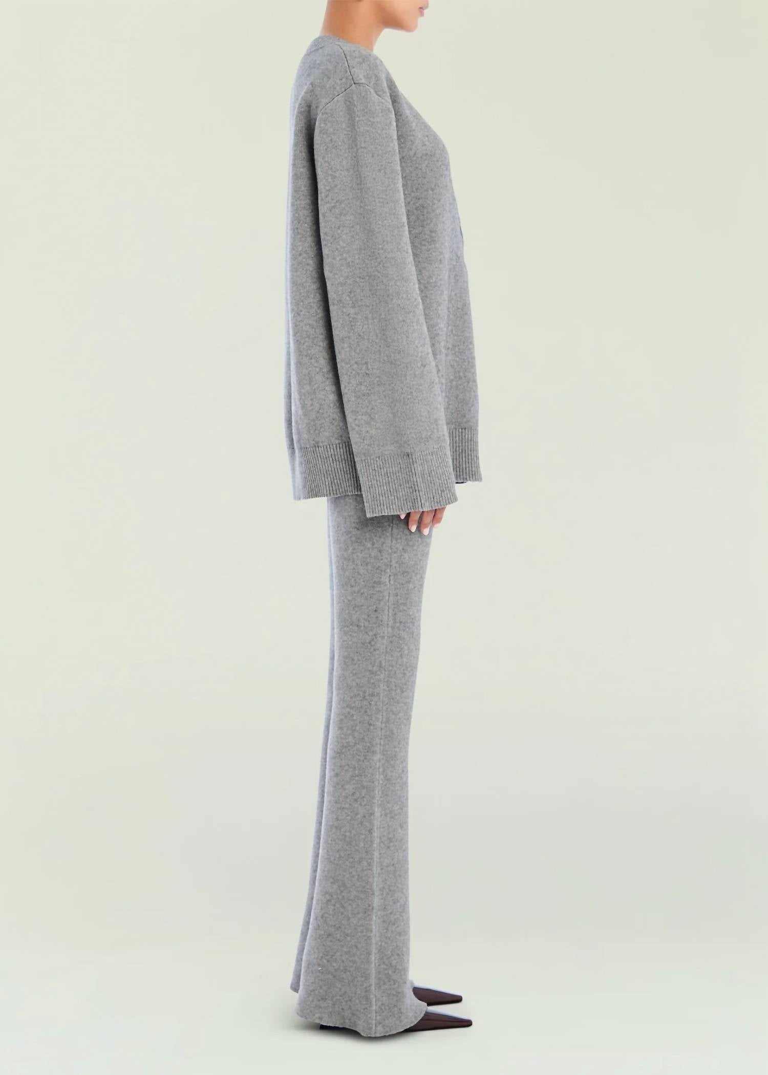 SER.O.YA Denise Cardigan in medium grey - women's cardigan - alternate view