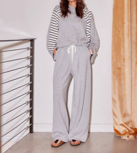 Fifteen Twenty Lani Wide Leg Pants in light heather grey - women's pants - alternate view