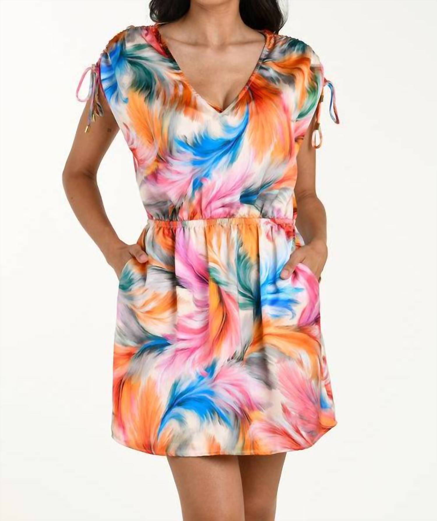 La Blanca - Feathered Impressions V-neck Dress