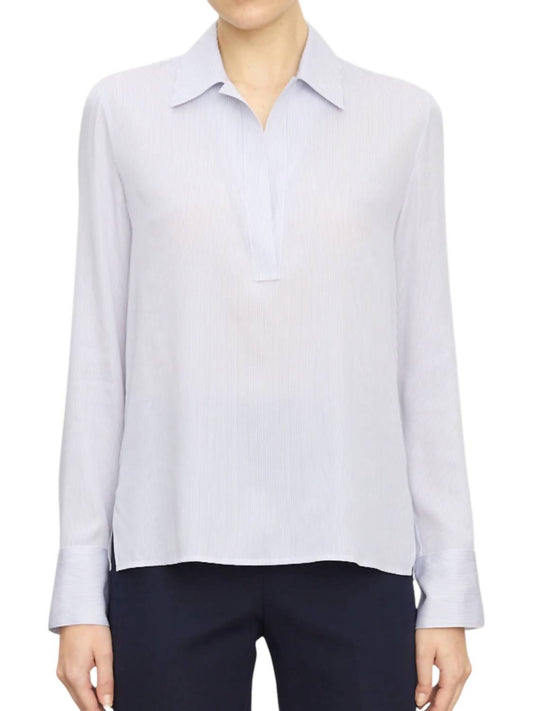 Vince - CLASSIC MICRO STRIPE PULLOVER SHIRT