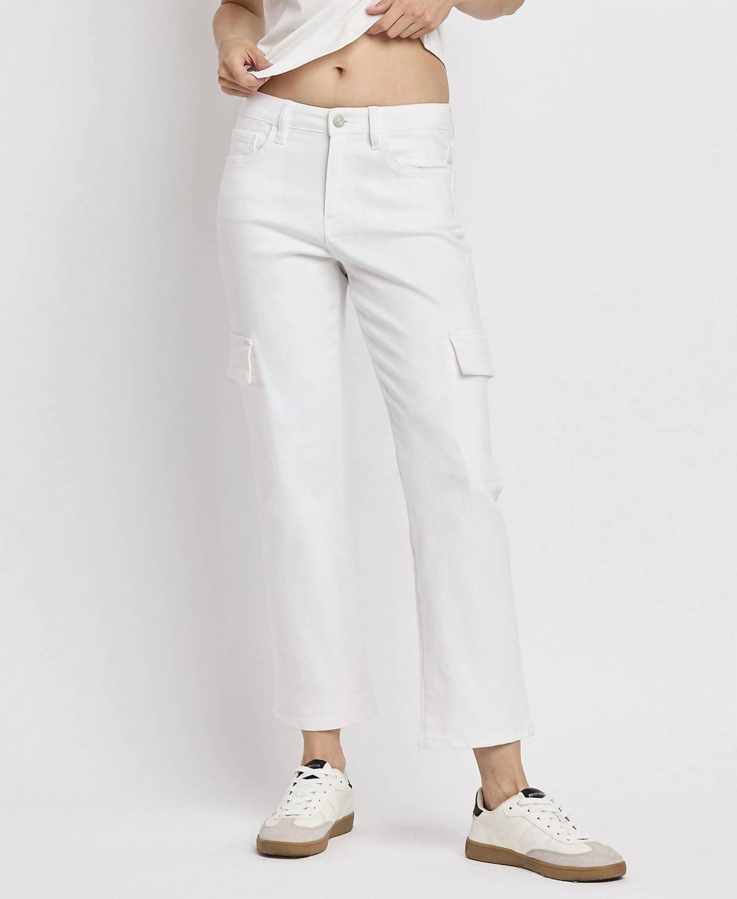 Vervet By Flying Monkey - Dani High Rise Straight Leg Cargo Jeans