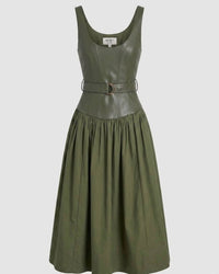 RESET by Jane Women's Tara Midi Dress in mediterranean olive - women's dress