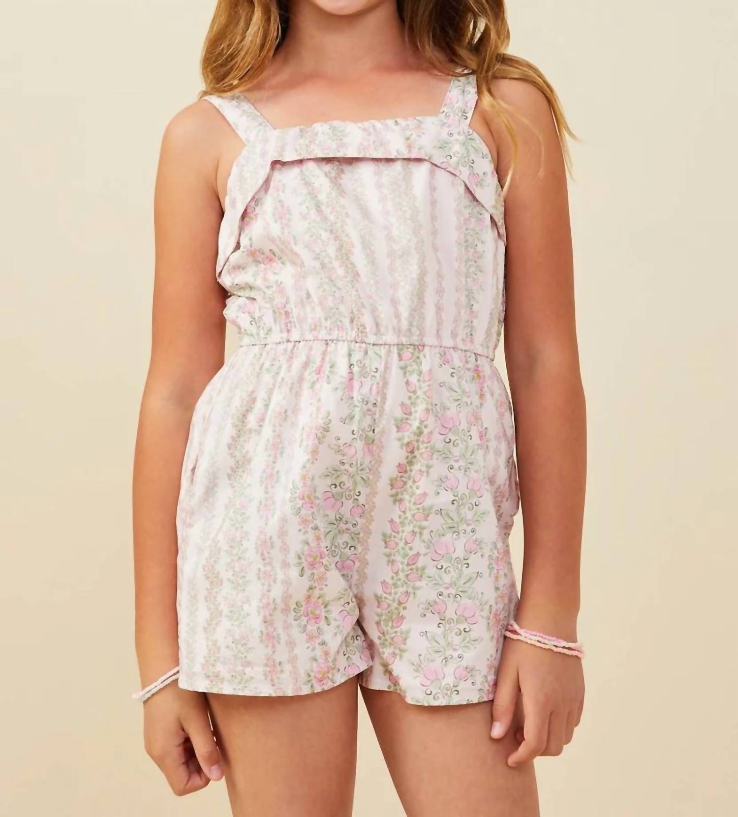 Hayden La - Floral Pattern Printed Sleeveless Romper