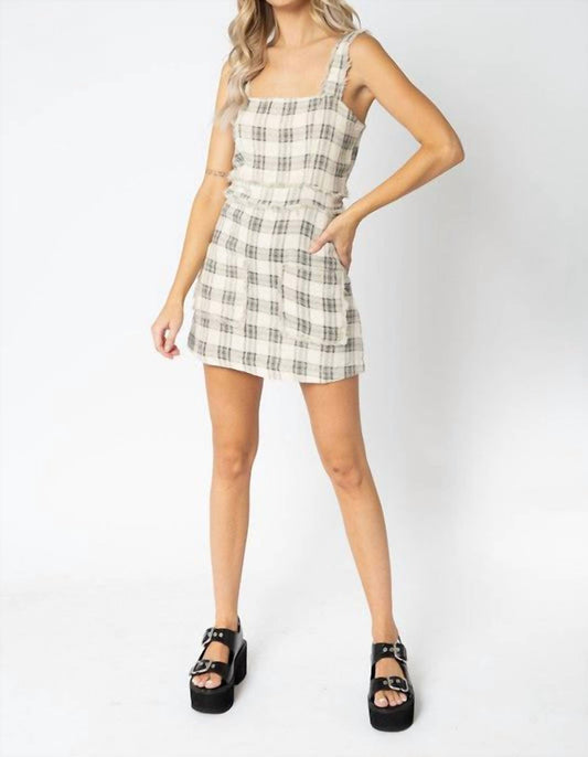 Olivaceous - Freida Plaid Tank Mini Dress