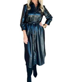 Boho Chic - Leather Button Down Dress