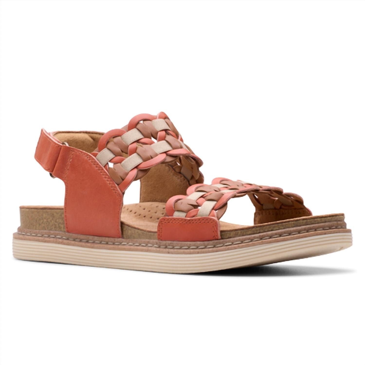 Clarks Women's Arwell Glide Sandal in orange combi - women's sandal