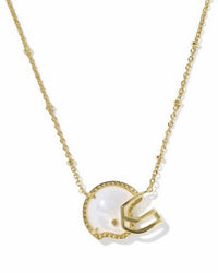 Kendra Scott Women's Football Helmet Short Pendant Necklace in gold ivory mother of pearl - women's jewelry