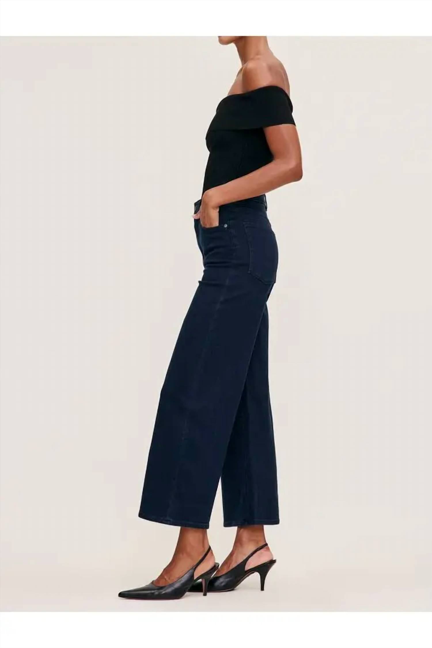 DL1961 - Women's Hepburn High-rise Wide-leg Jeans in flatiron - women's jeans - detail view