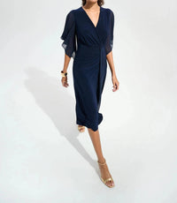 Joseph Ribkoff - Surplice Neck Fit And Flare Dress