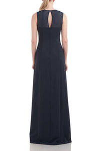 Kay Unger - Women's Illusion Chiffon Underlay Dress