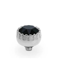Qudo Women's London 8mm Jewelry Topper in jet black silver - women's jewelry