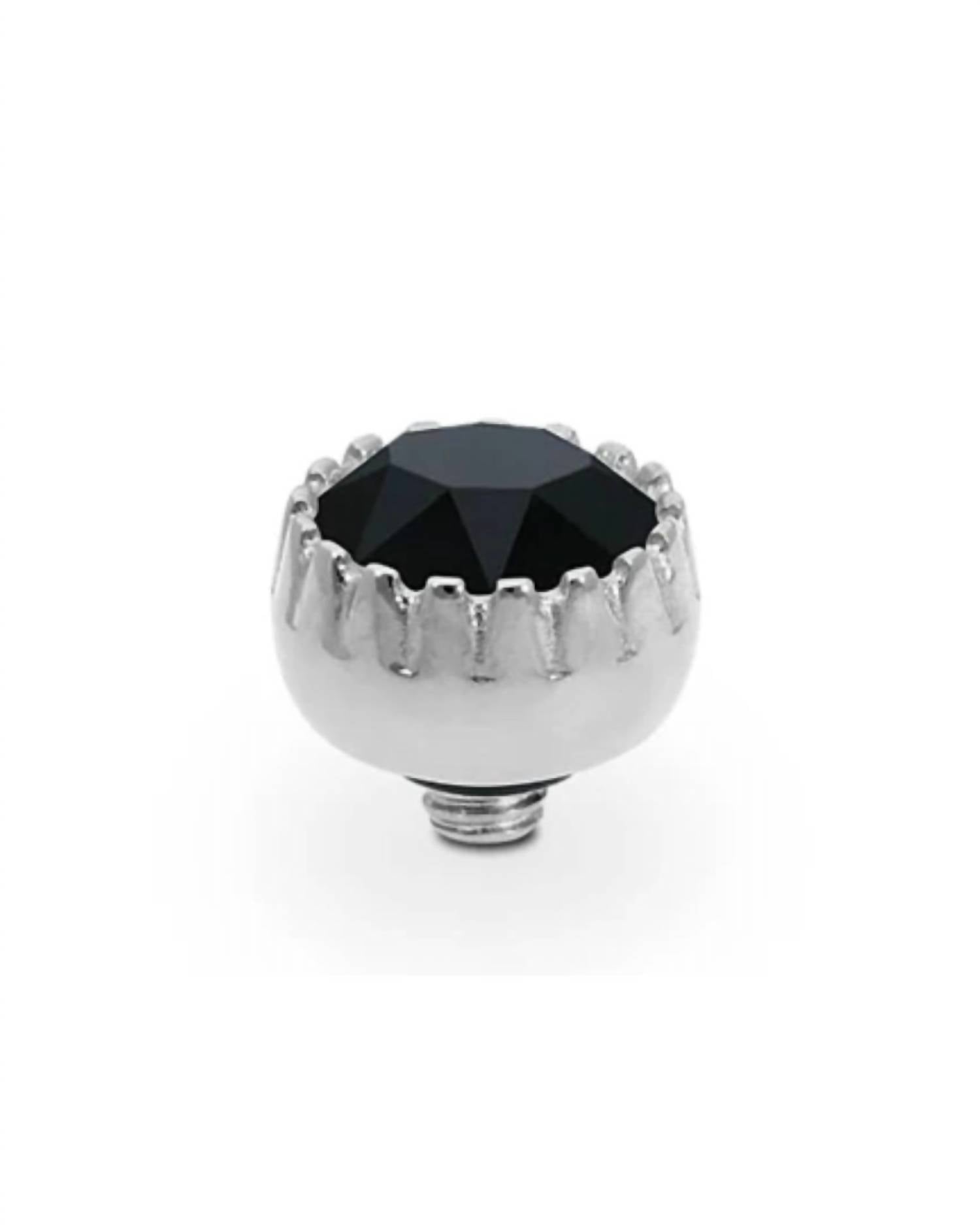 Qudo Women's London 8mm Jewelry Topper in jet black silver - women's jewelry