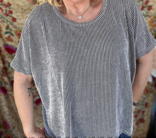 Zenana - Harper Ribbed Striped Top