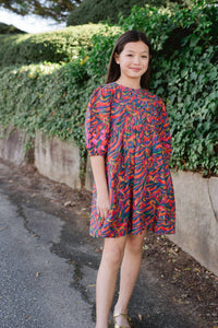 BRITON COURT Girl's Eva Mini Dress in rainbow - kids' dress - alternate view