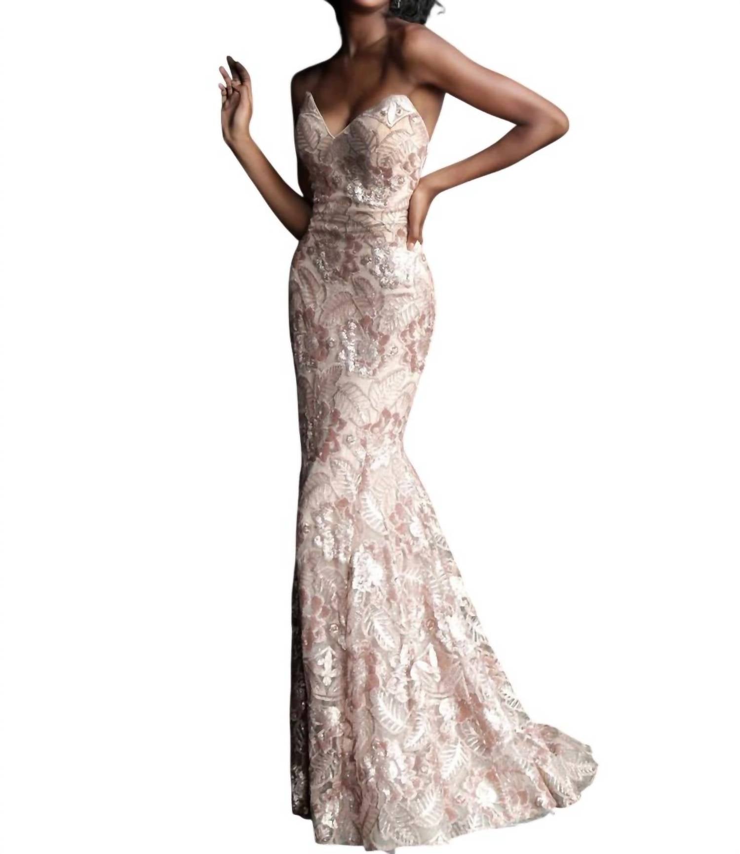 Jovani - Sweetheart Neckline Gown