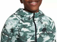 NIKE Boys' Tech Fleece Camo Full-zip Hooded Sweatshirt in green - kids' shirt - alternate view