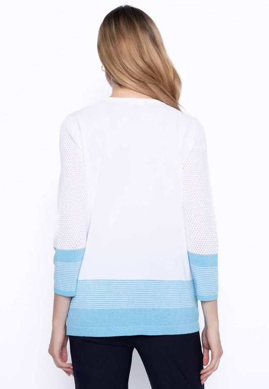 Picadilly - Three-quarter Sleeve Knitted Stripe Top