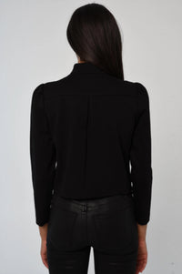 LOVE THE LABEL Regina removeable embellised bow jacket in black - women's jacket - alternate view