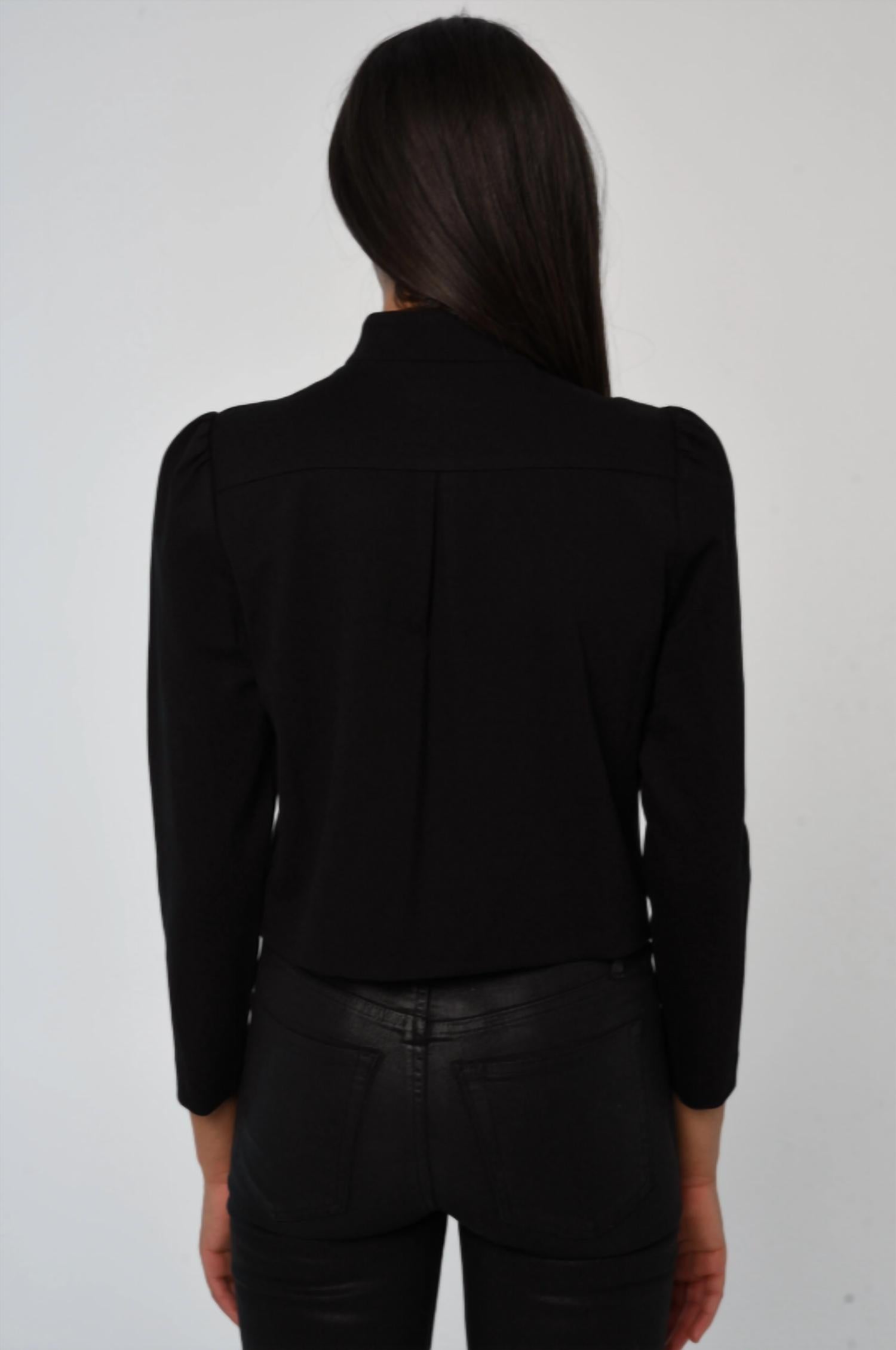 LOVE THE LABEL Regina removeable embellised bow jacket in black - women's jacket - alternate view