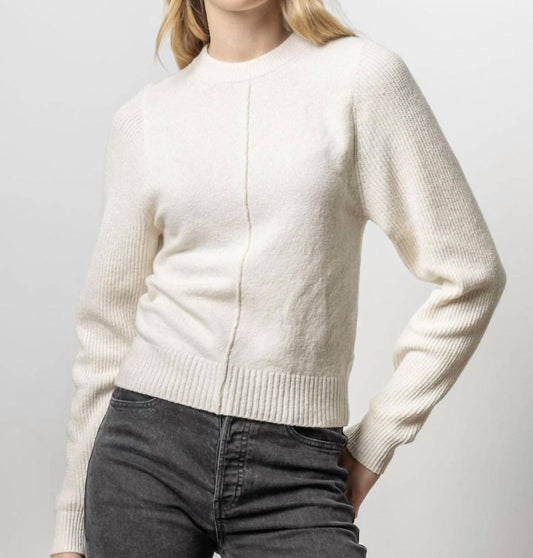 Lilla P - Rib Sleeve Crewneck Sweater